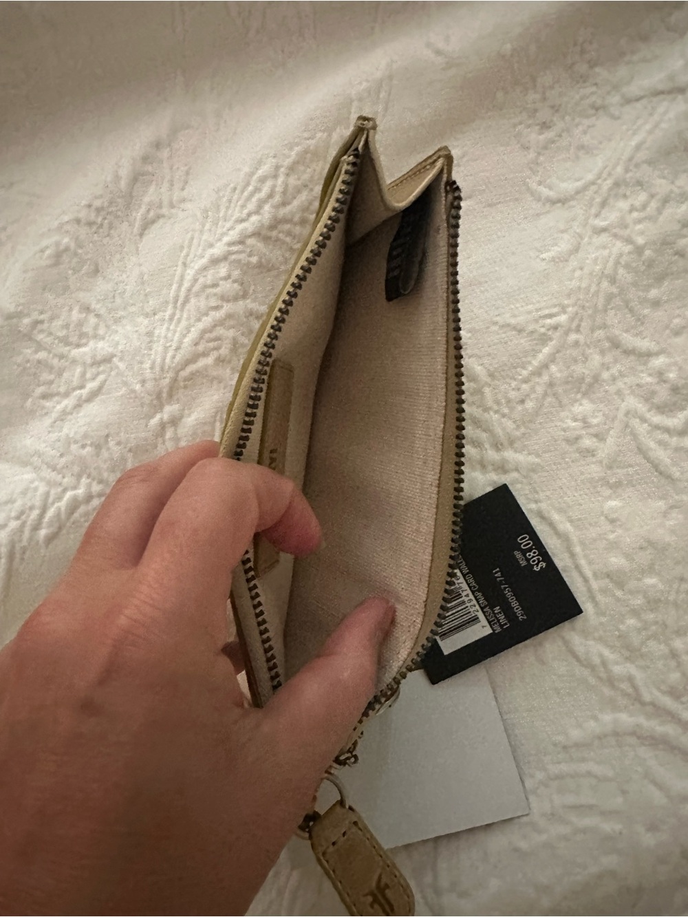 Frye Melissa Snap Card Wallet Genuine Leather NWT Tan - Picture 4 of 5